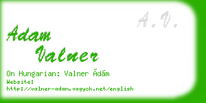 adam valner business card